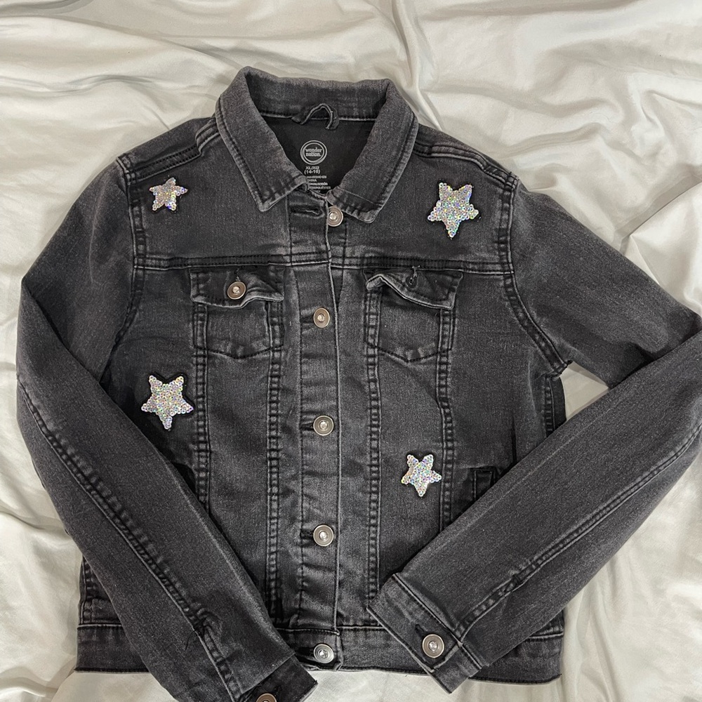 Wonder Nation Black Jean Jacket with Star Accents